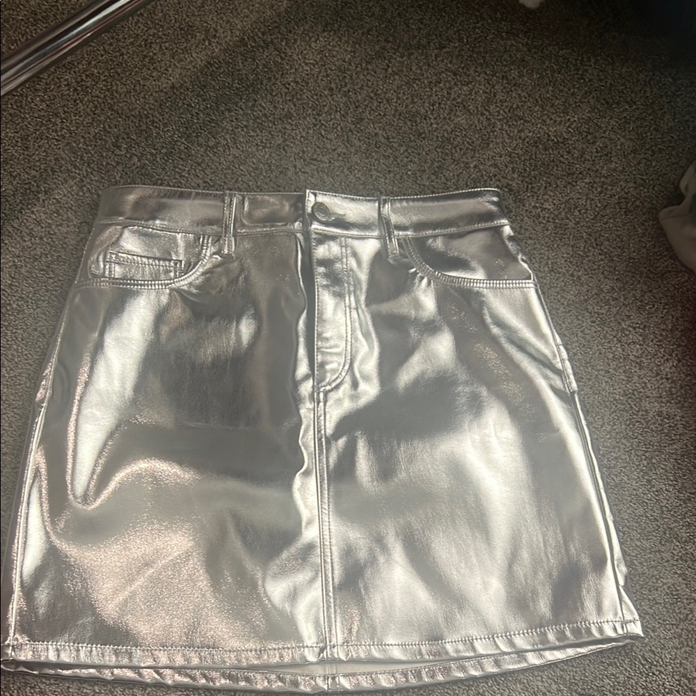LOFT Silver Mini Pencil Skirt Night Out